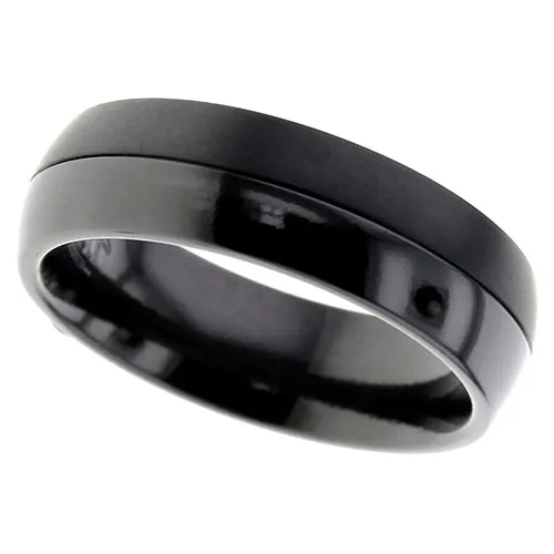 Zirconium ring - Twin Finish, Satin and Polished